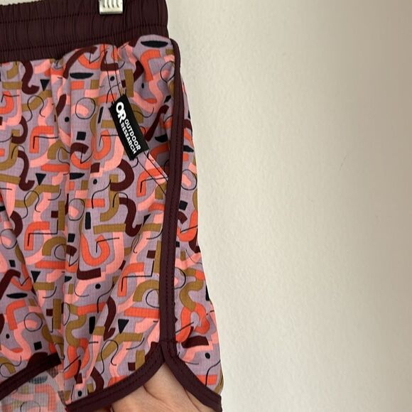 Outdoor Research Women Zendo Multi Shorts moth print SPF 50 brown pink XS NWT! - Picture 3 of 12
